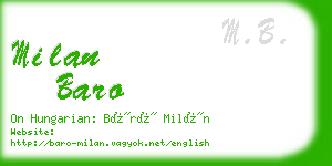 milan baro business card